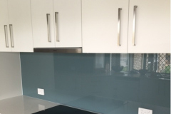Western Sky Blue Glass Splashback by Graphic Glass Services Qld