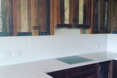 Classic White Colourback Glass Kitchen Splashback by Graphic Glass Services Qld