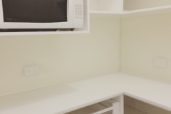 White Colourback Glass Kitchen Splashback by Graphic Glass Services Qld