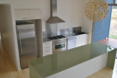 Colour Backed Glass Benchtop by Graphic Glass Services Qld