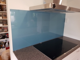 Graphic Glass Shimmer Blue Glass Splashback