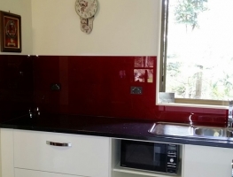 Candy Apple Red Glass Splashback by Graphic Glass Services Qld