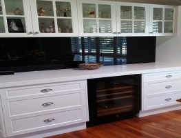 Colour Glass Splashback Black by Graphic Glass Services