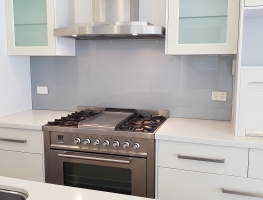 Colourback Glass Splashback Satin Silver by Graphic Glass Services Qld