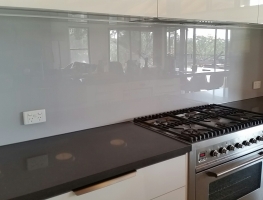 Grey Mist Colourback Glass Splashback by Graphic Glass Services