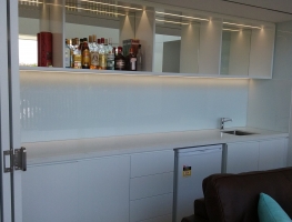 Colour Back Glass Bar Splashback by Graphic Glass Services Qld