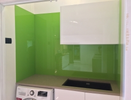 Colourback Glass Laundry Splashback by Graphic Glass Services Qld