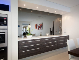 Grey Mirror Splashback by Graphic Glass