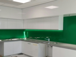 Puma Energy Green Colourback Glass Splashbacks by Graphic Glass Services Qld