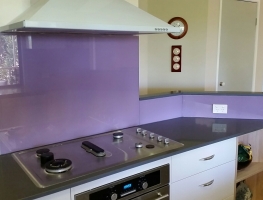 Colourback Glass Kitchen Splashback by Graphic Glass Services Qld