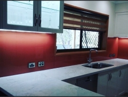 Colourback Glass Splashback in Wild West by Graphic Glass Services Qld