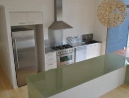 Colour Backed Glass Benchtop by Graphic Glass Services Qld