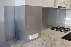 Coarse Silver Coloured Splashback by Graphic Glass Services