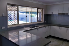 Satin Silver Glass Splashback by Graphic Glass Services