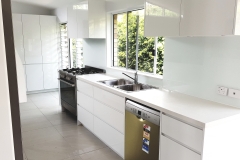 White Toughened Glass Splashback by Graphic Glass Services