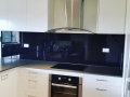 Classic Black Colourback Glass Kitchen Splashback by Graphic Glass Services Qld