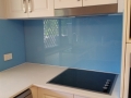 Blue Colourback Glass Splashback by Graphic Glass Services Qld