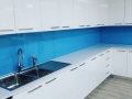 Blue Colourback Glass Splashback by Graphic Glass Services Qld
