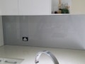Dulux Metal White Glass Splashback by Graphic Glass Services Qld
