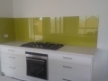 Colourback Glass Splashback in Honeybee by Graphic Glass Services Qld