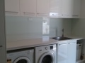 Laundry Splashback in #102 White on Float by Graphic Glass Services Qld
