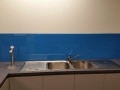 Colourback Glass Splashback in Ocean Blue by Graphic Glass Services Qld