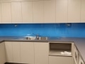 Colourback Glass Splashback in Ocean Blue by Graphic Glass Services Qld