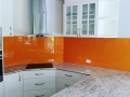 Stunning Sunrise Orange Colourback Glass Kitchen Splashback by Graphic Glass Services Qld