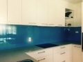 Blue Colourback Glass Splashback by Graphic Glass Serivces Qld