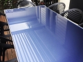 Colourback Glass Tabletop in Cobalt Neon by Graphic Glass Services Qld