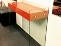 Console Table in Red Rock Colour by Graphic Glass Services.