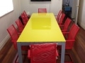 Yellow Colourback Tabletop by Graphic Glass Services Qld