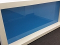 Colourback Glass Reception Desk Panel by Graphic Glass Services Qld